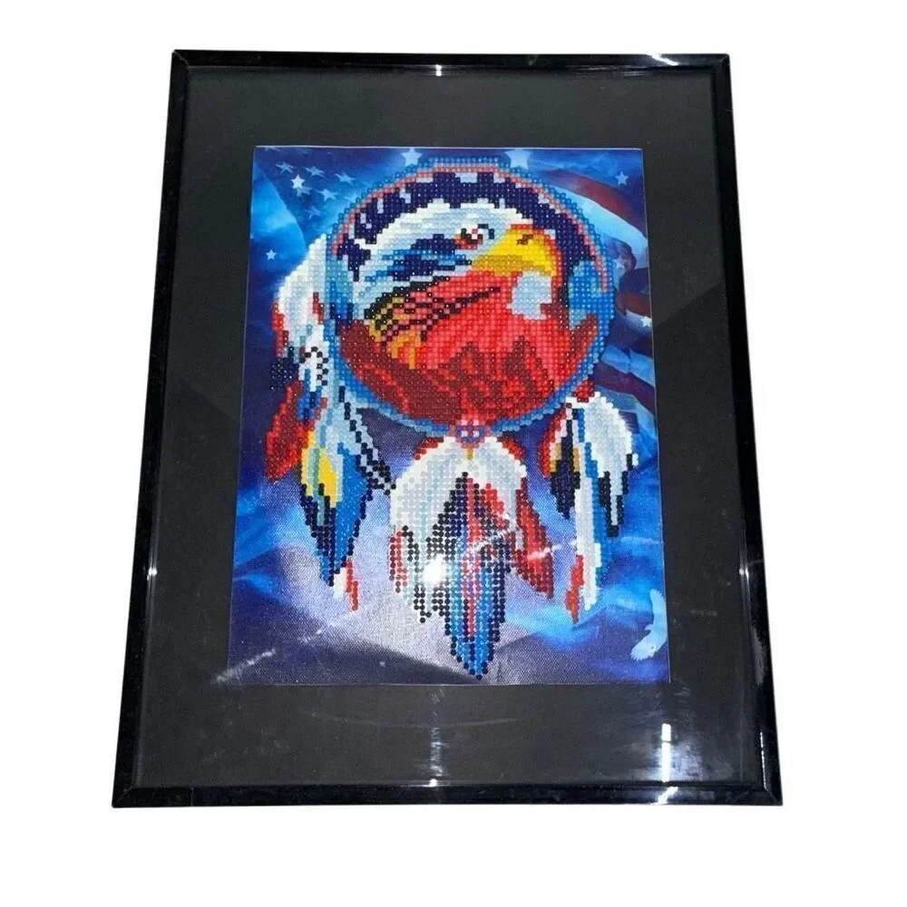 Diamond Painting Finished Completed 3D Dream Catcher L692 Wall Art Framed
